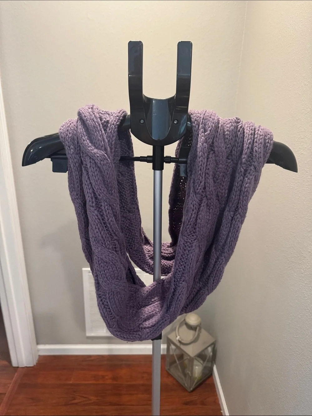 C.C Dusty Lavender Cable Knit Infinity Scarf